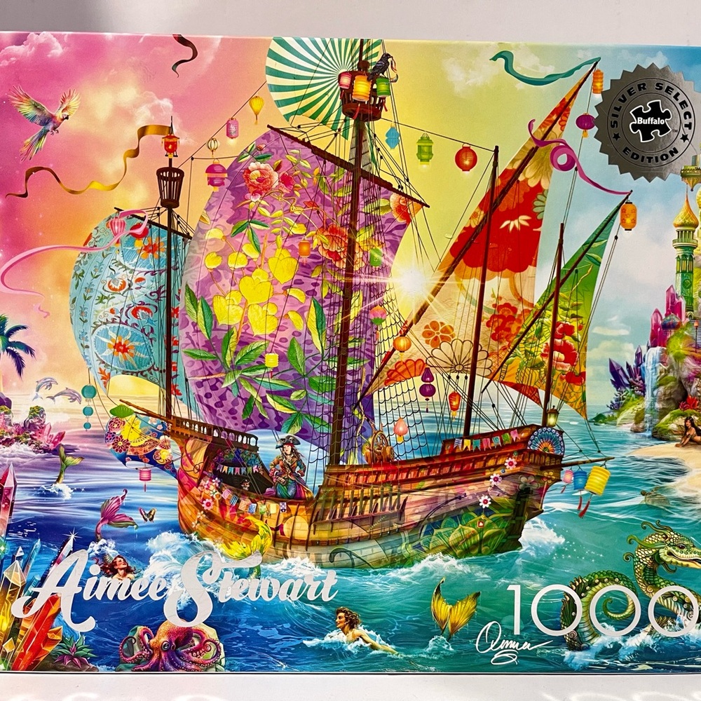 Aimee Stewart Crystal Dreamship Harbor 1000pcs Puzzle Silver Select NEW & SEALED